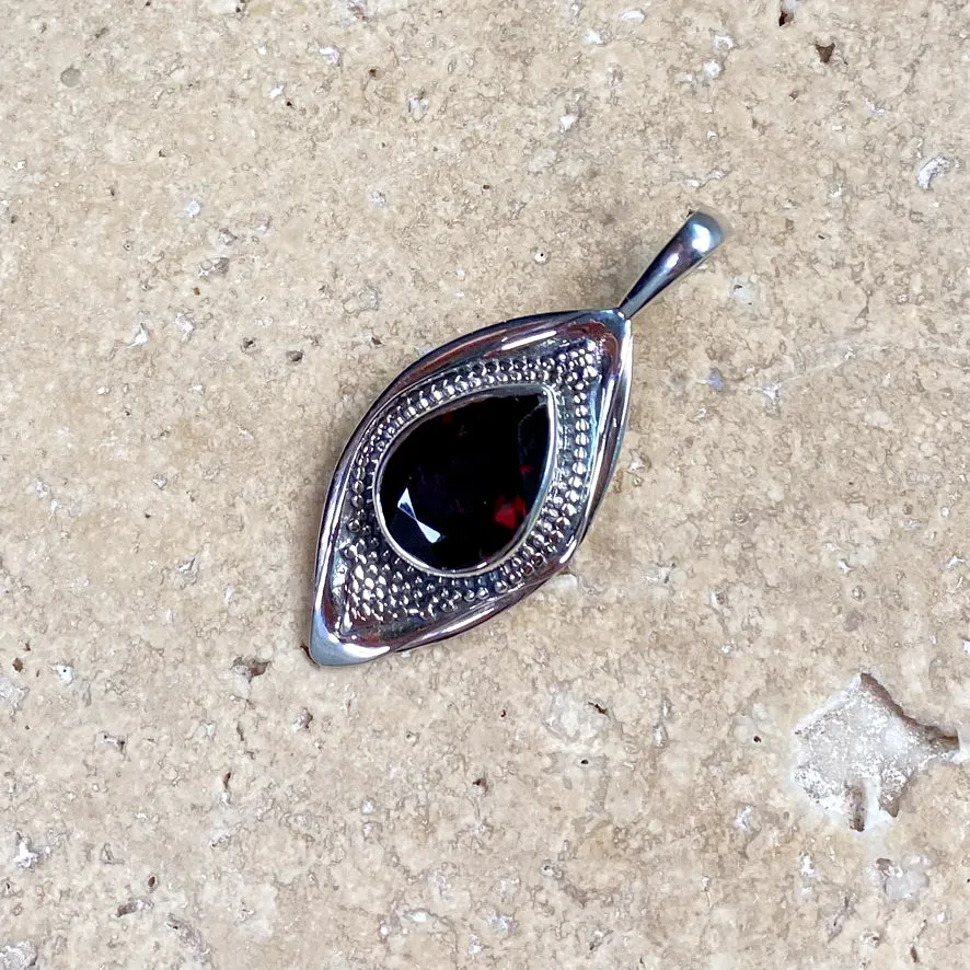 Garnet Lotus Seed Pendant - Zari