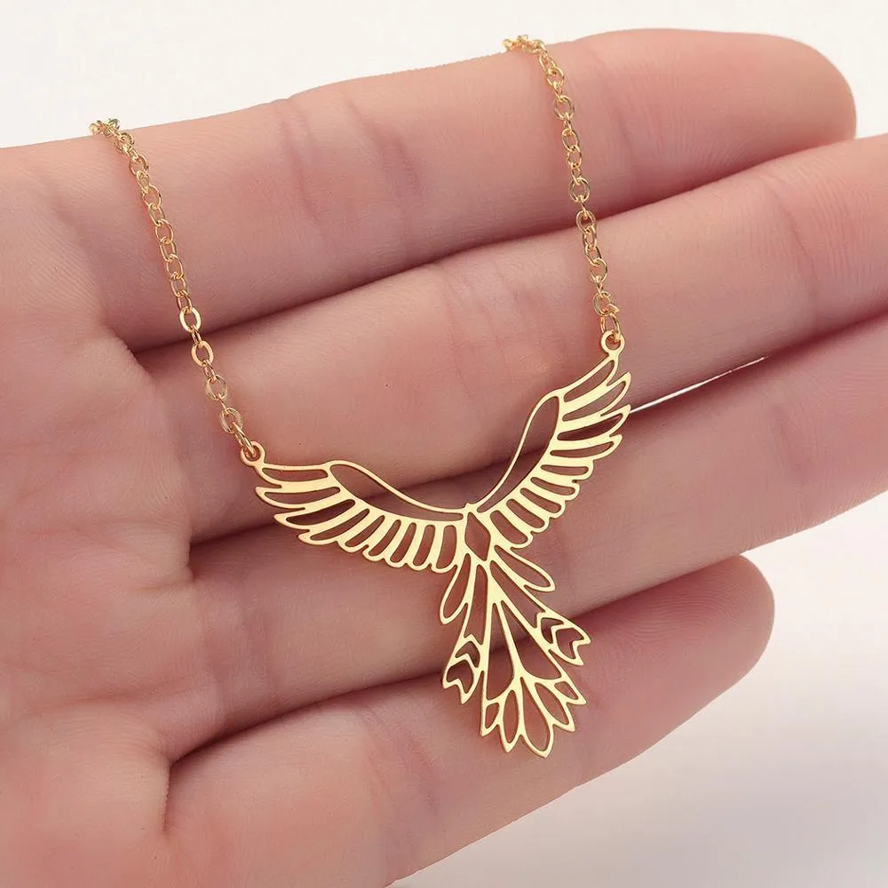 Geometric Phoenix Stainless Steel Necklace