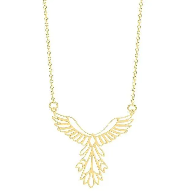 Geometric Phoenix Stainless Steel Necklace