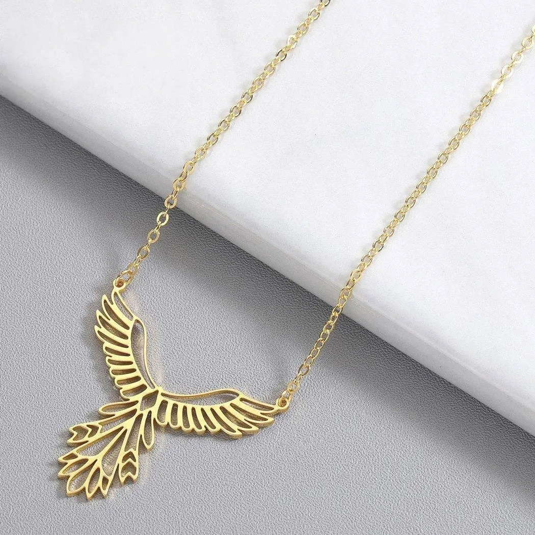 Geometric Phoenix Stainless Steel Necklace