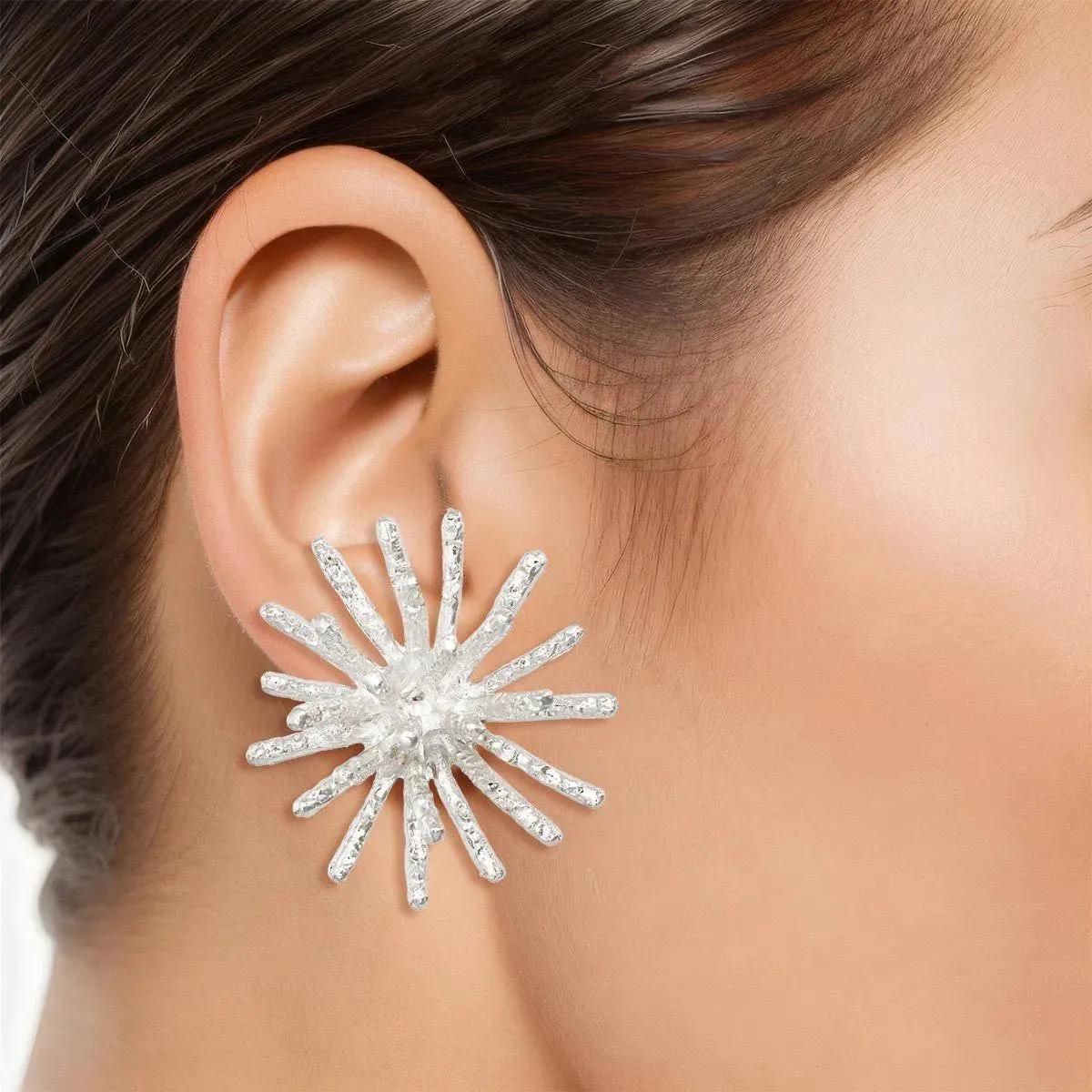 Get Stylish with Clip On Silver Spike Earrings for Women