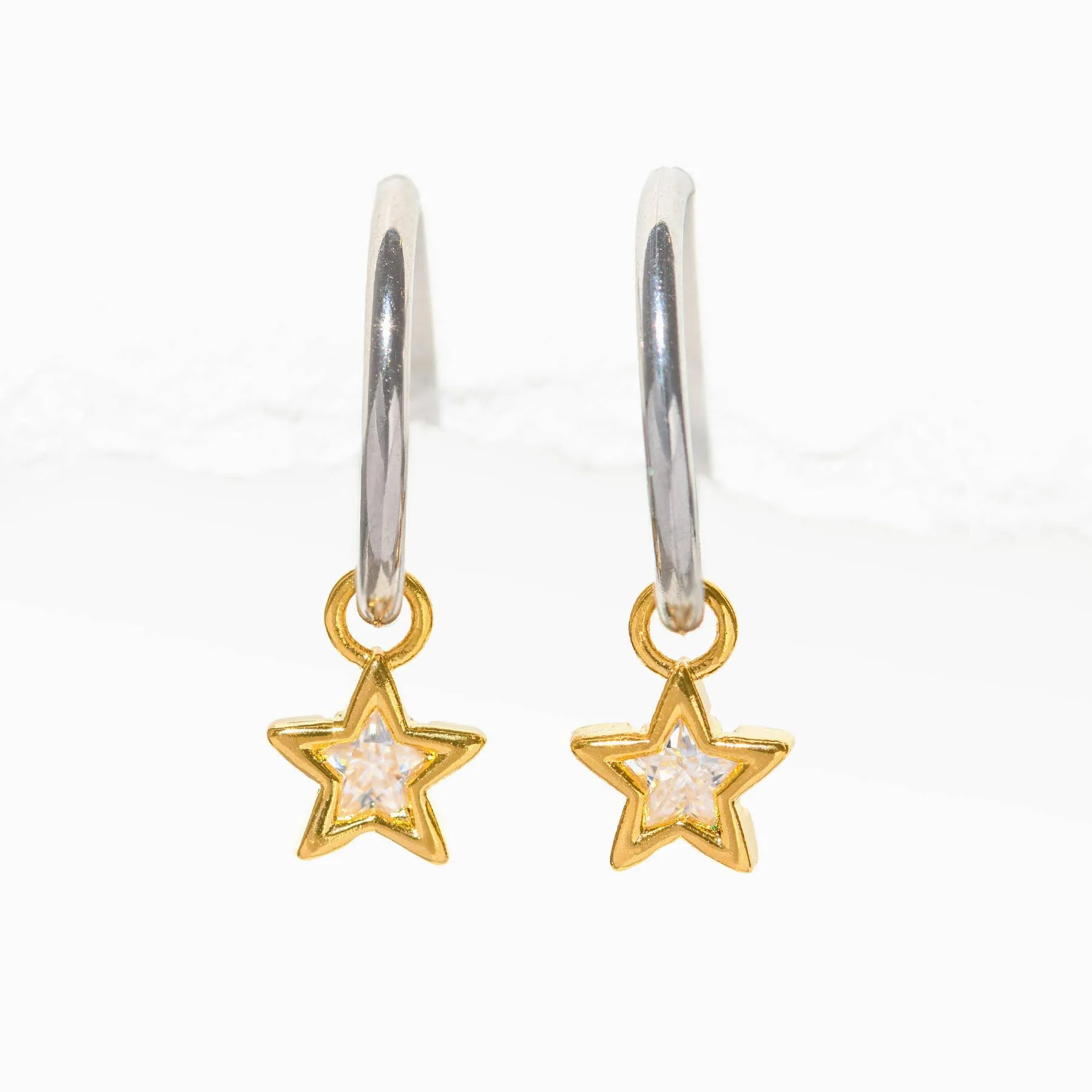 Girls Crew Starlight Two Tone Clip On Hoops