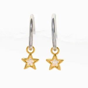 Girls Crew Starlight Two Tone Clip On Hoops