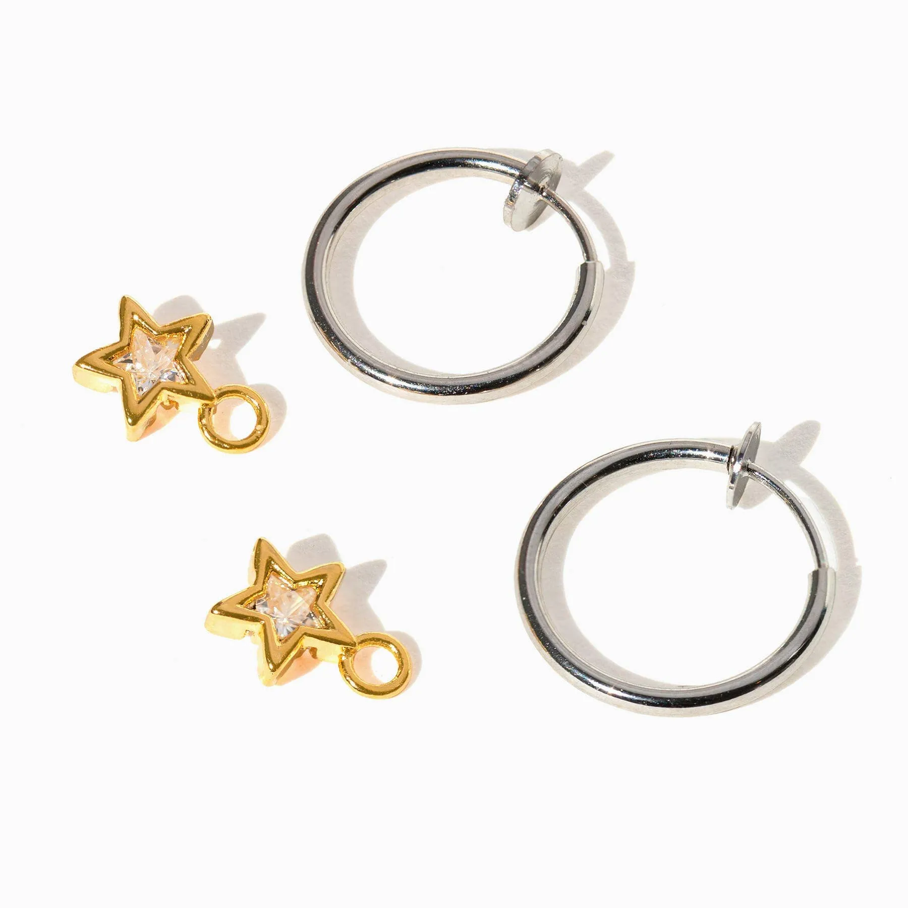 Girls Crew Starlight Two Tone Clip On Hoops