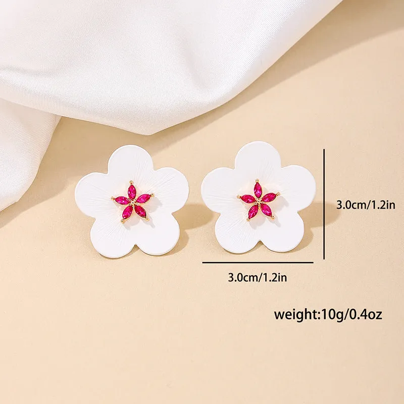 Glimmering Floral Stud Earrings for Stylish Ladies