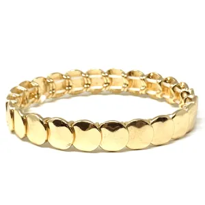 Gold Disc Stacking Stretch Bracelet