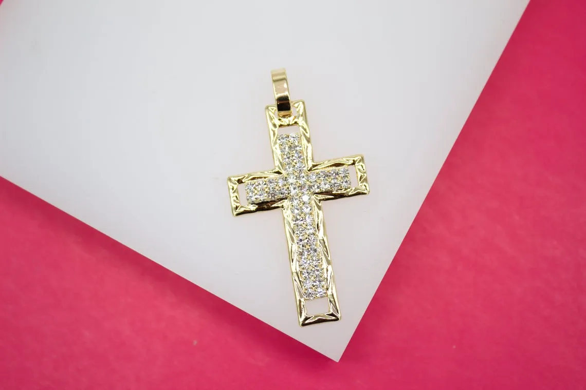 Gold Filled CZ Cross Pendant (A107)