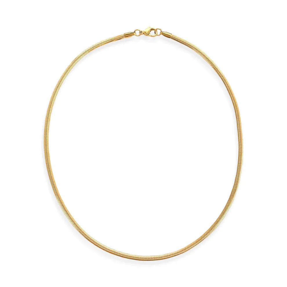 Gold Herringbone Necklace