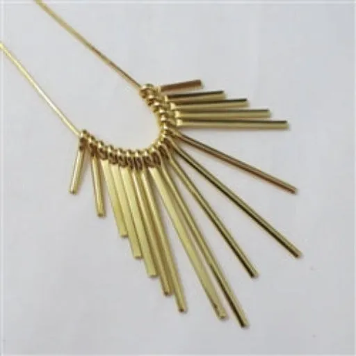 Gold Unique Fan Pendant Necklace Trendy Style