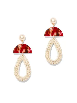 Goldtone Basket-Weave Teardrop Earring