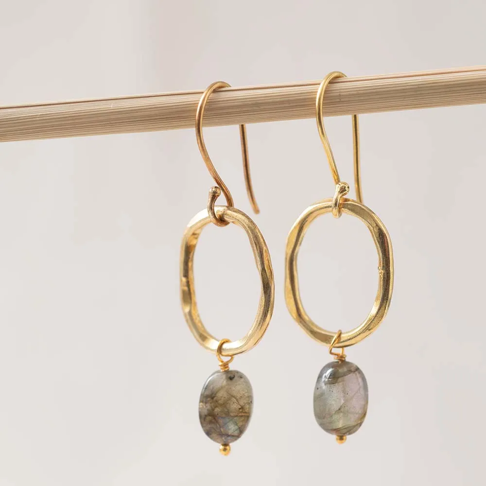 Graceful Labradorite GP Earrings