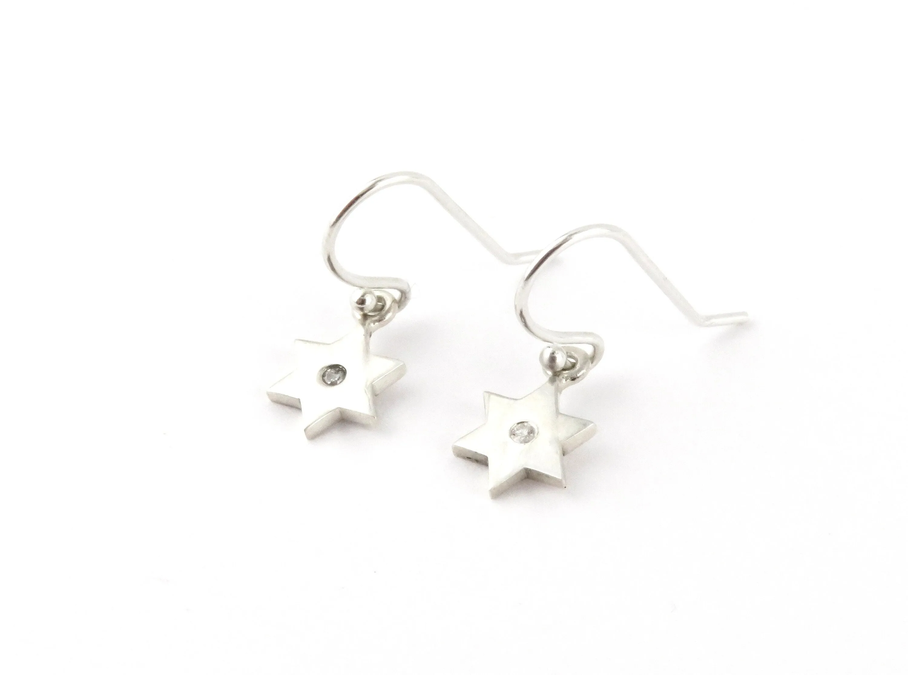 Graceful Star of David Diamond Earrings