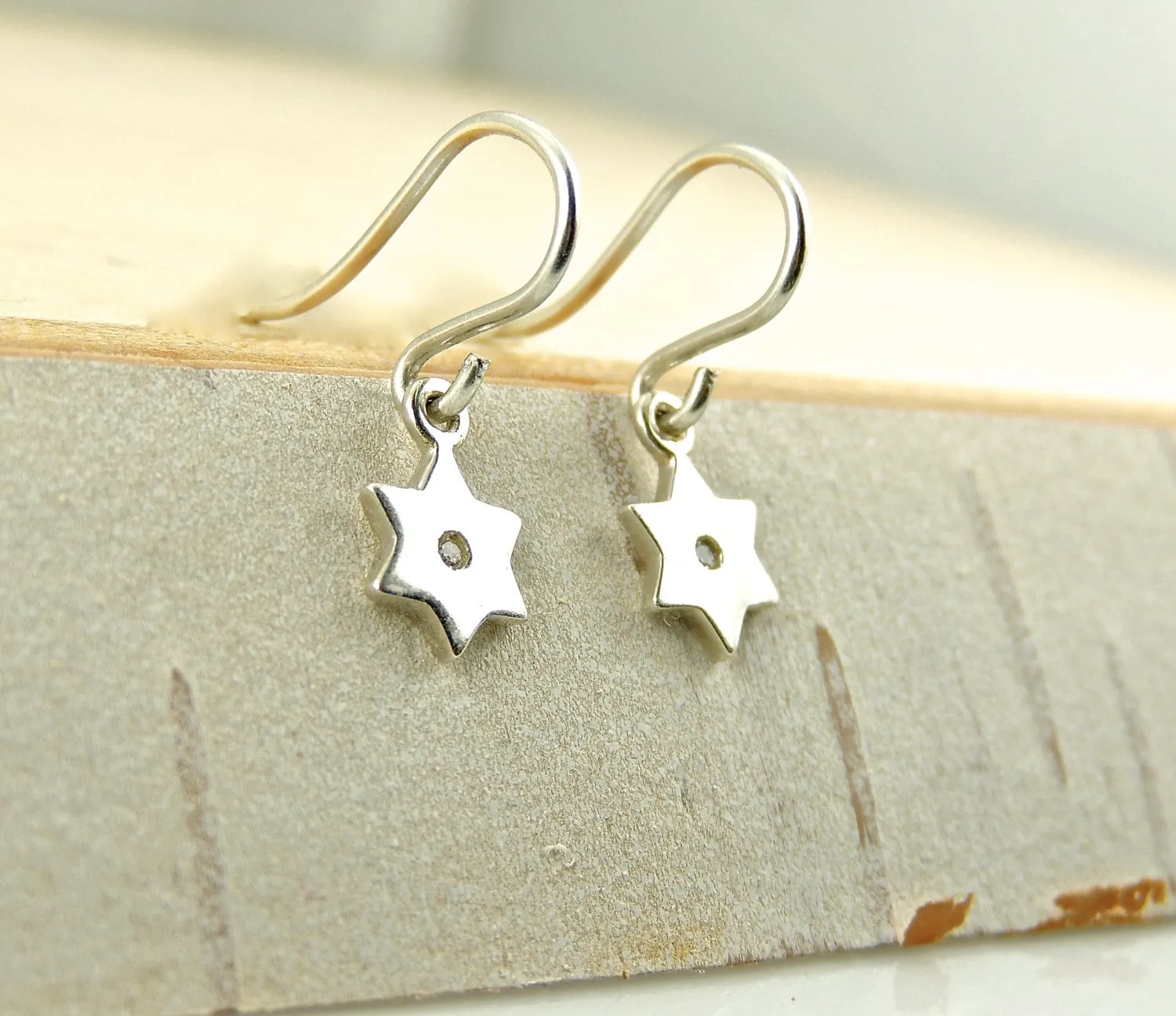 Graceful Star of David Diamond Earrings