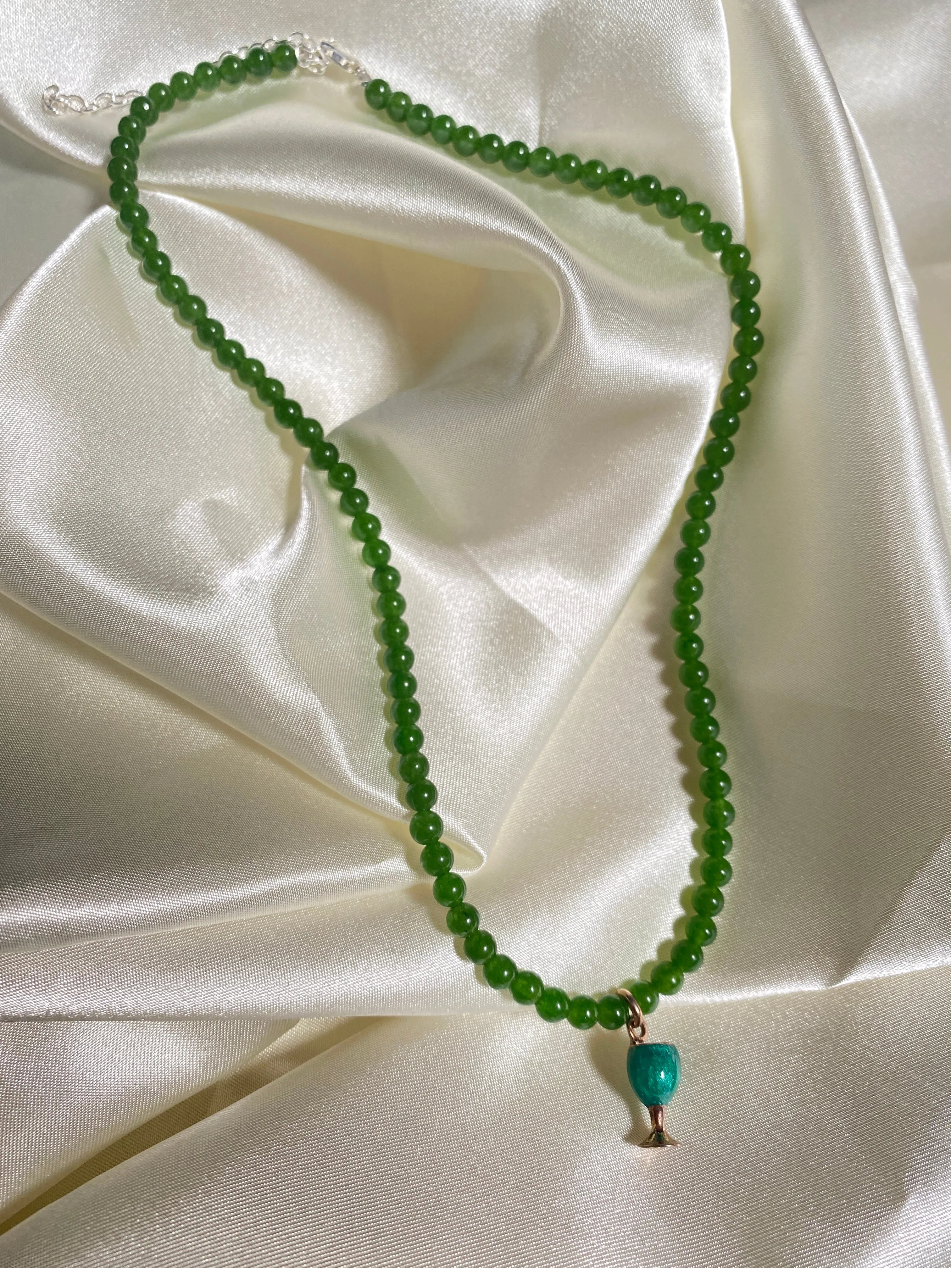 Green Wine Beaded Necklace