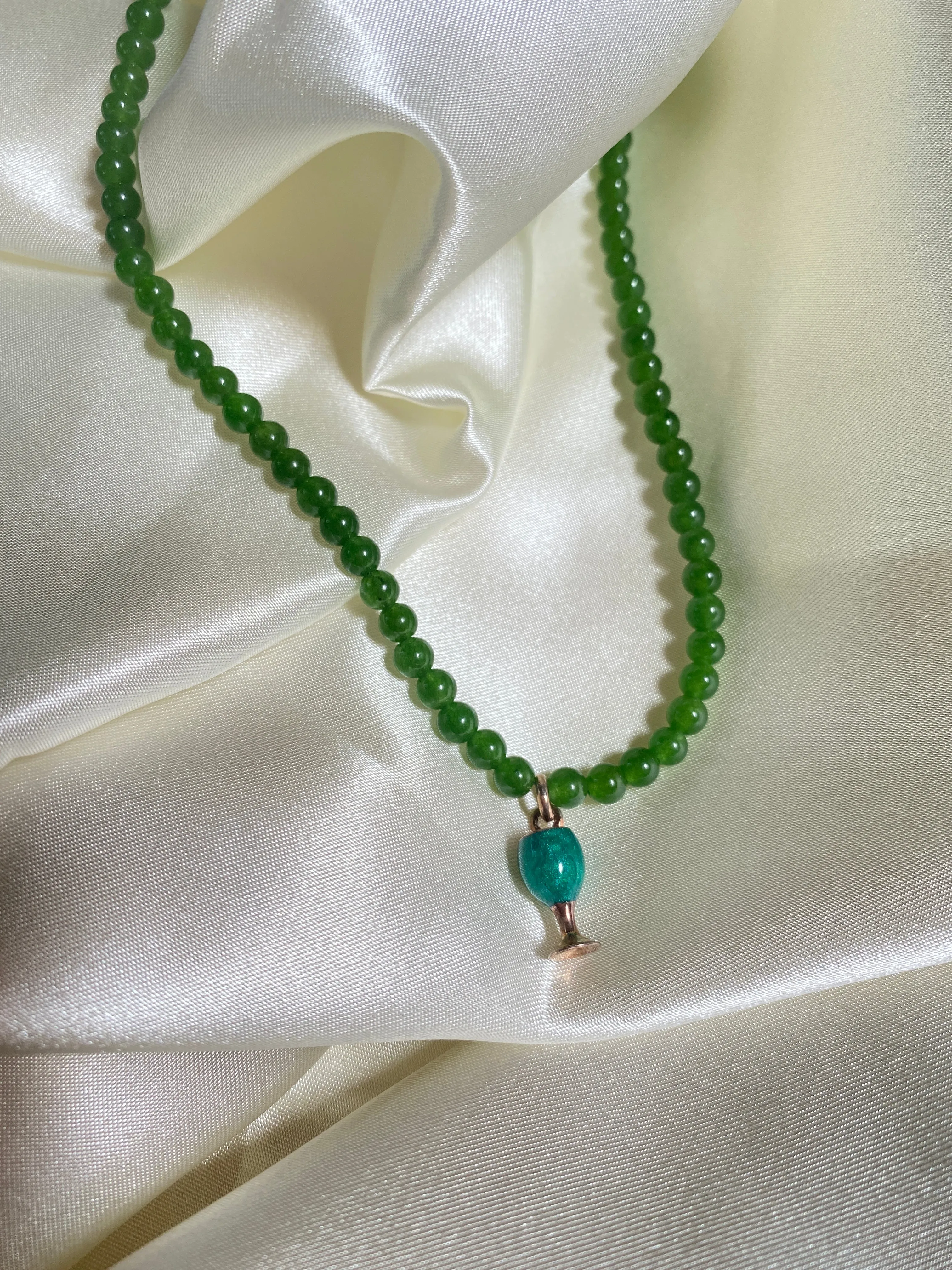 Green Wine Beaded Necklace