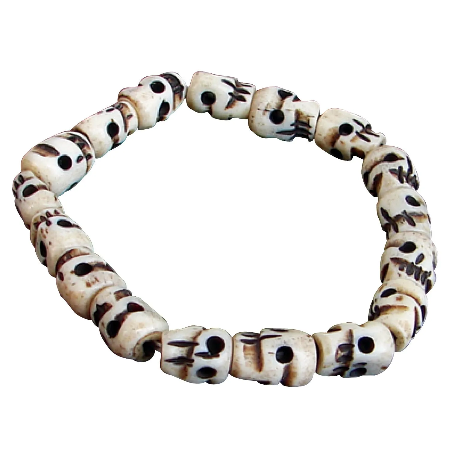 Hand Carved Skull Bone Bracelet