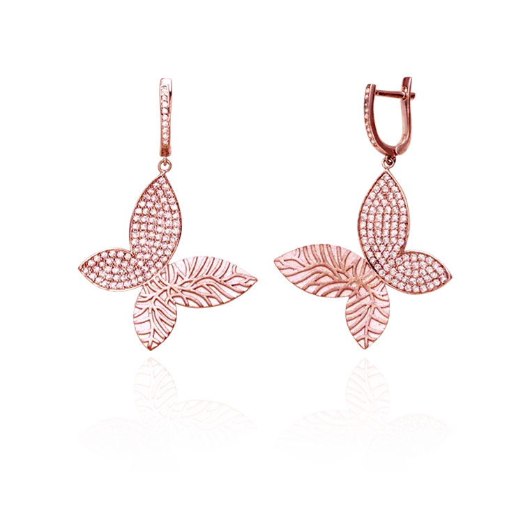 Hanging Butterfly Sparkling Earrings