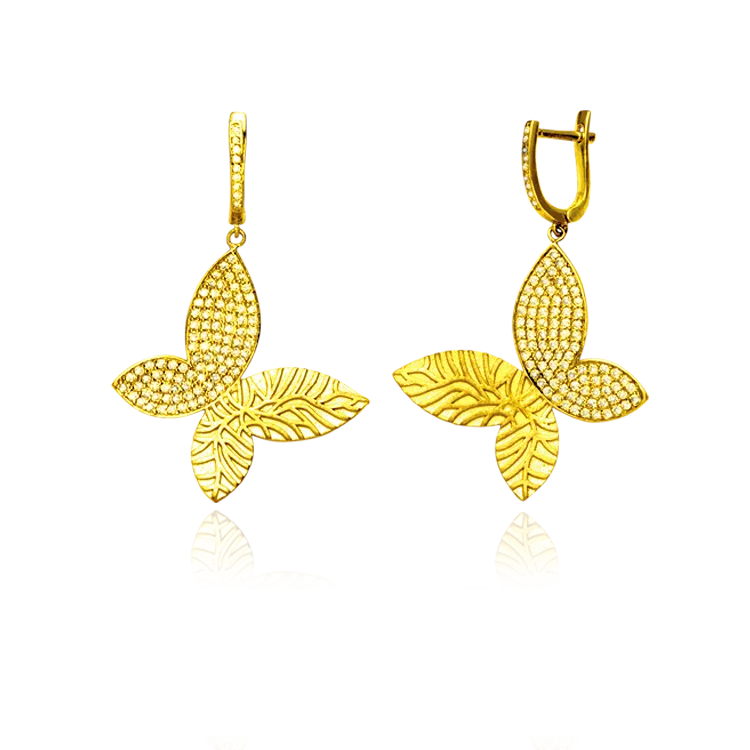 Hanging Butterfly Sparkling Earrings