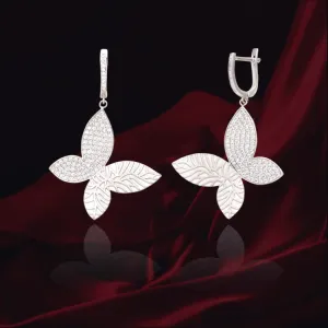 Hanging Butterfly Sparkling Earrings