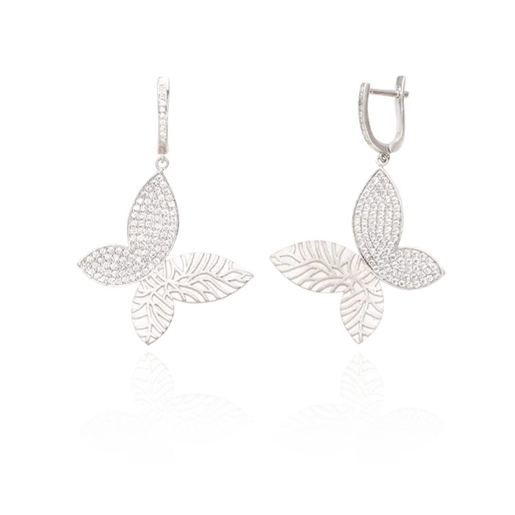 Hanging Butterfly Sparkling Earrings