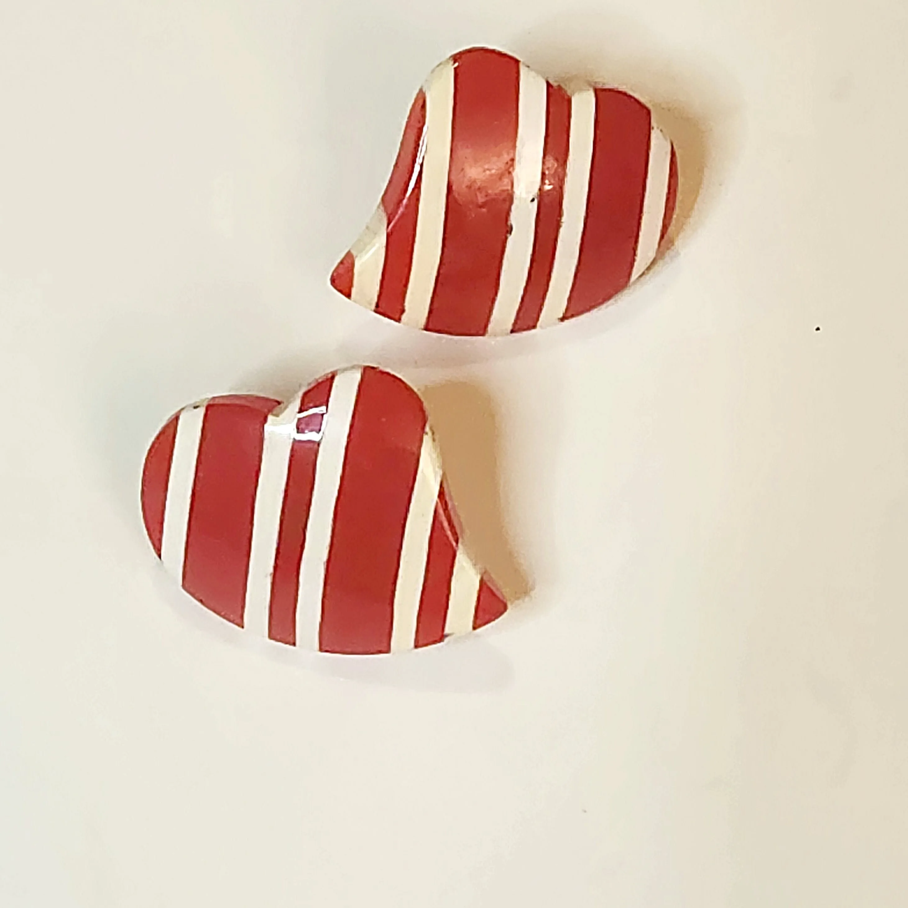 Heart Peppermint Stripe Earrings