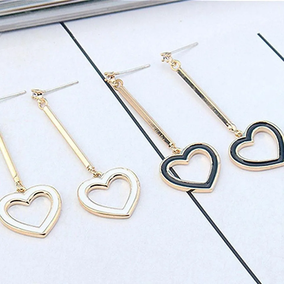 Heart-Shaped Charming Earrings For Women Black