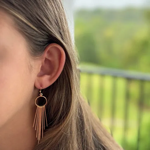 Hoop & Fringe Earrings (GOLD OR SILVER)