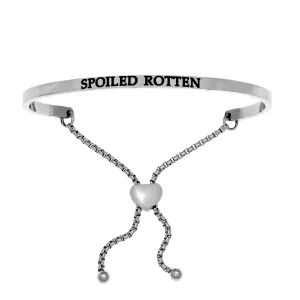 Intuitions Stainless Steel SPOILED ROTTEN Diamond Accent Adjustable Bracelet