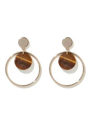 Janie Tigers Eye Hoop Earrings