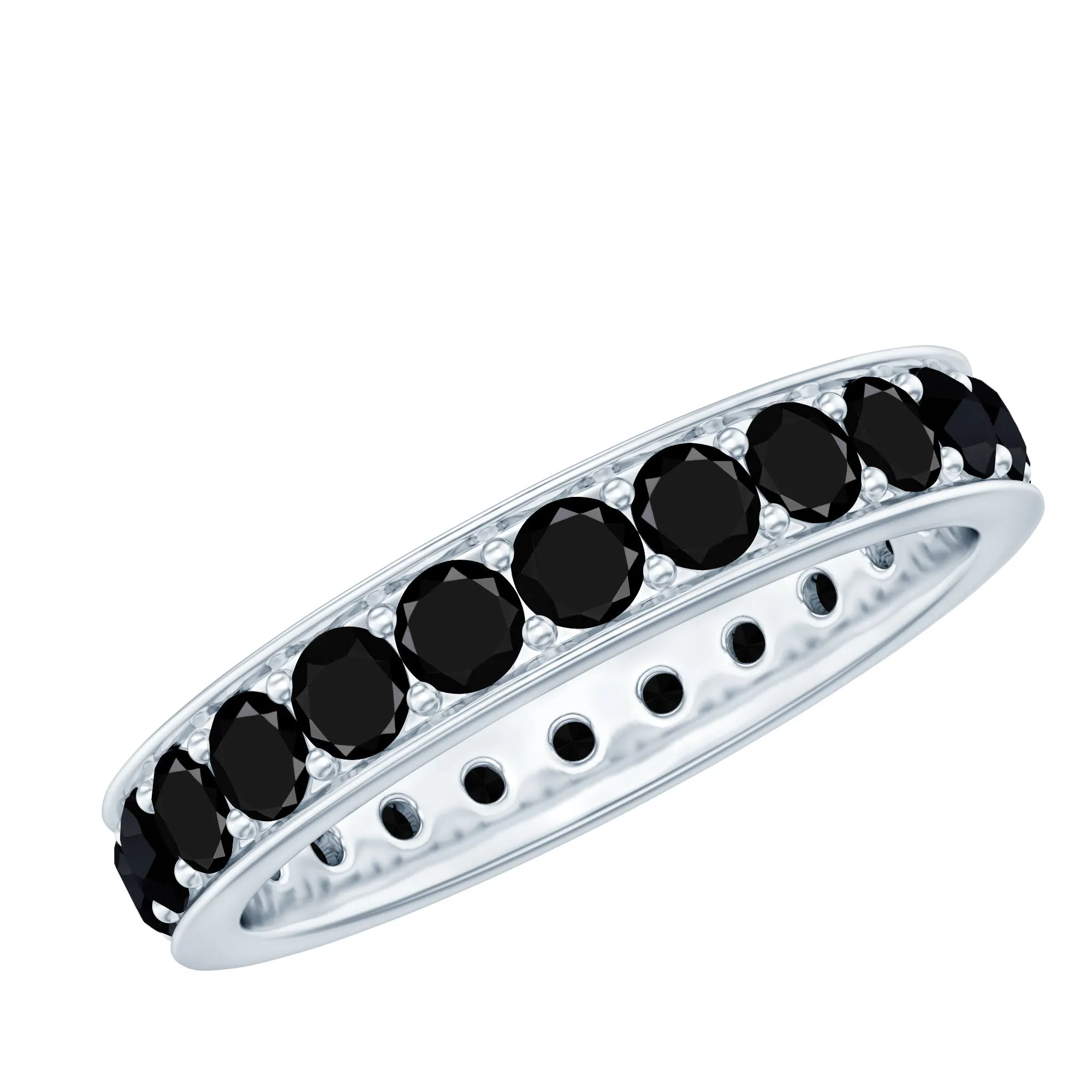 Lab Grown Black Diamond Simple Eternity Band Ring