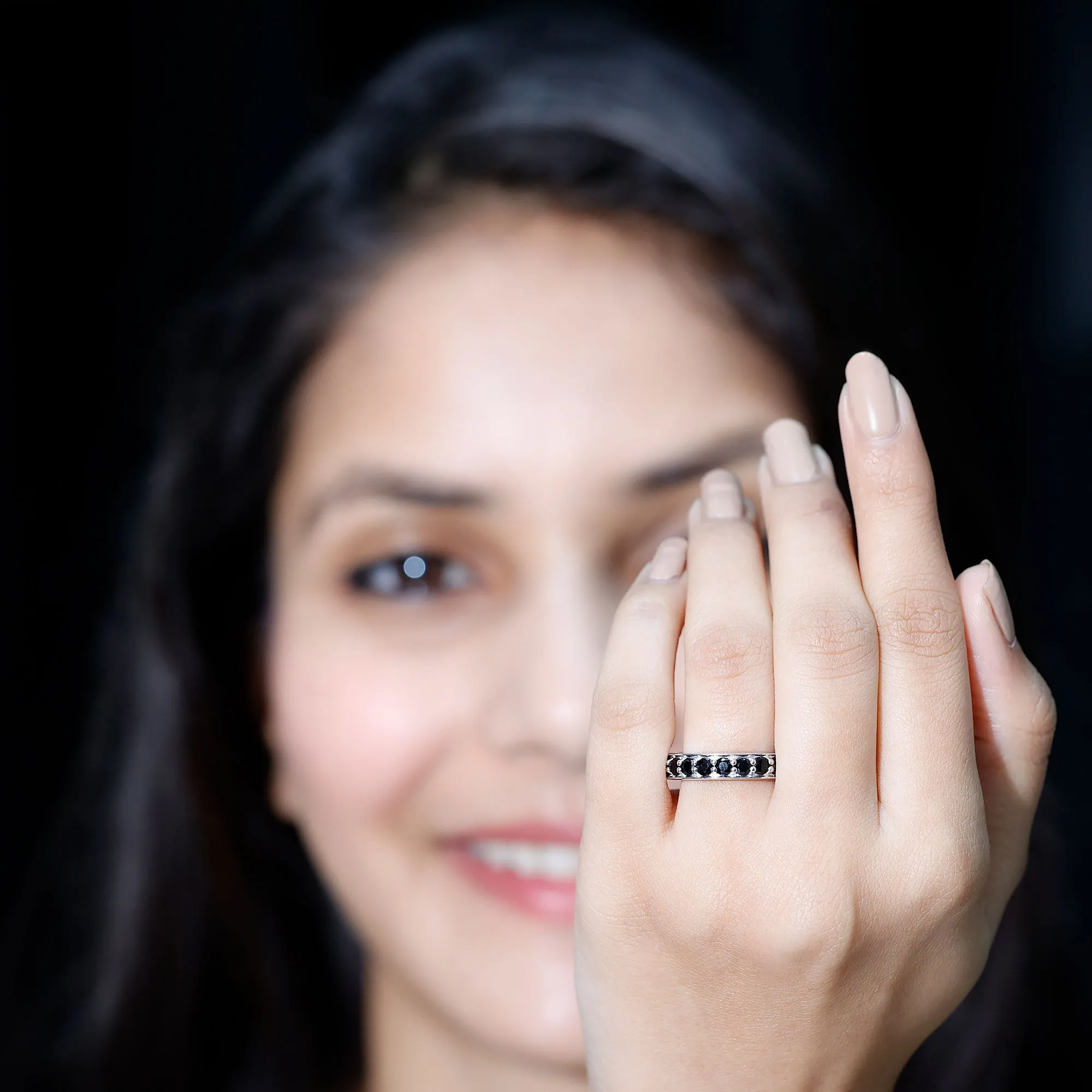 Lab Grown Black Diamond Simple Eternity Band Ring