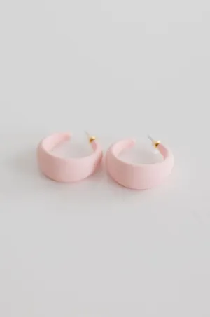 Leslie Chunky Semi Hoop Earrings Blush