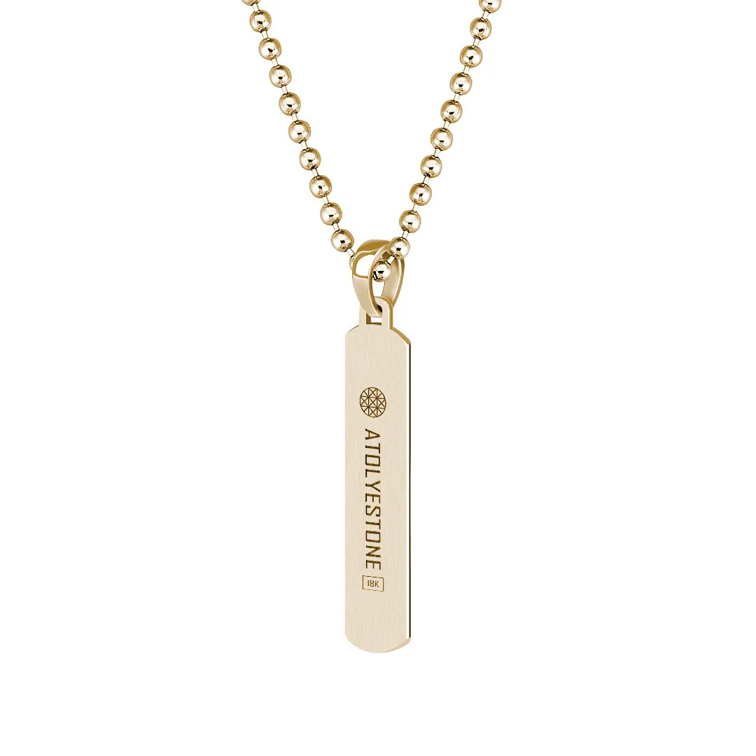 Lined Tag Pendant in Gold