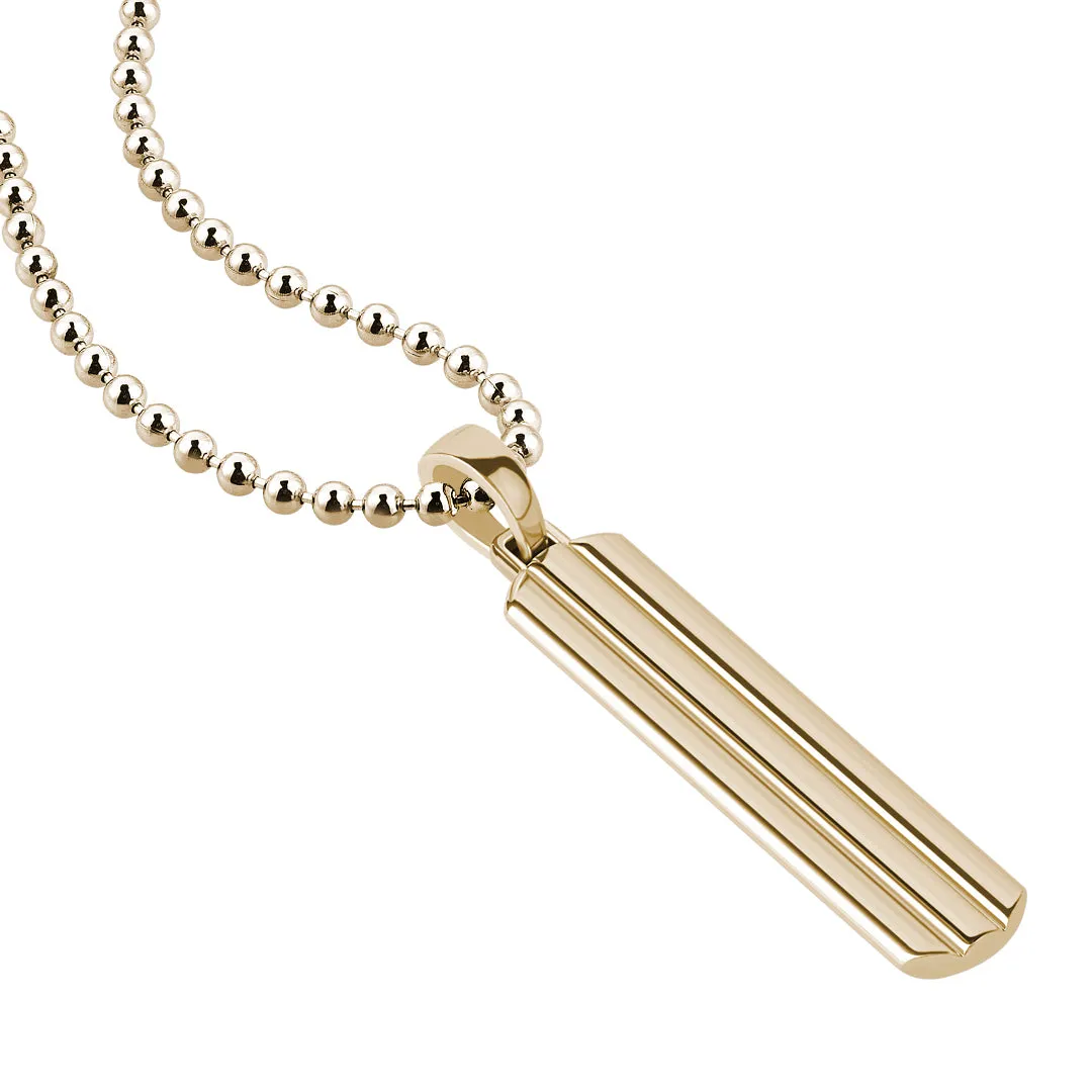 Lined Tag Pendant in Gold