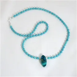 Long Handmade Gemstone Pendant  Necklace