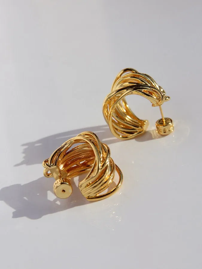 Multiplex Gold Hoop Earrings HL4305