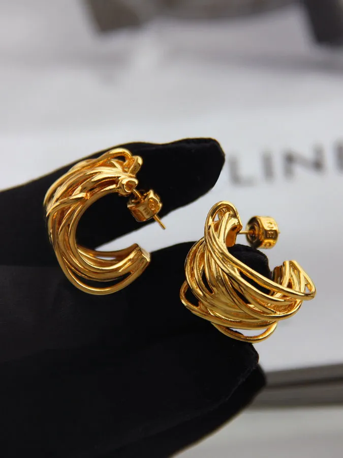 Multiplex Gold Hoop Earrings HL4305