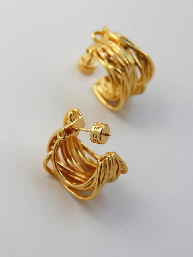 Multiplex Gold Hoop Earrings HL4305