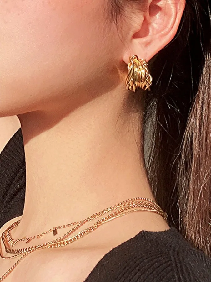 Multiplex Gold Hoop Earrings HL4305