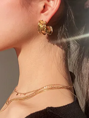 Multiplex Gold Hoop Earrings HL4305