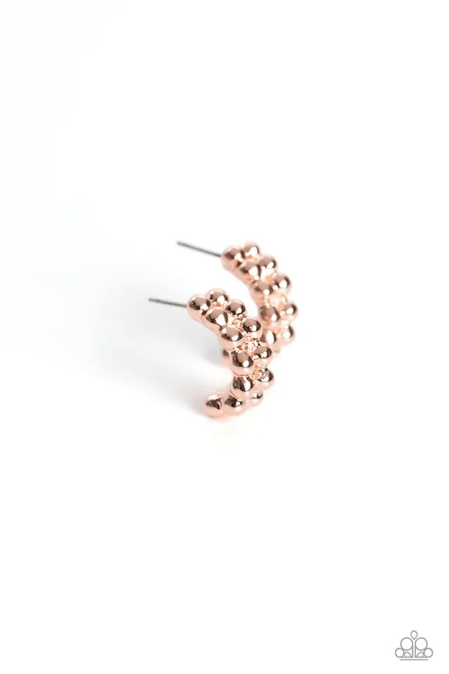 Paparazzi Earring ~ Bubbling Beauty - Rose Gold