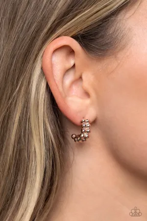 Paparazzi Earring ~ Bubbling Beauty - Rose Gold