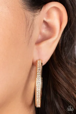 Paparazzi Earring ~ Flash Freeze - Gold