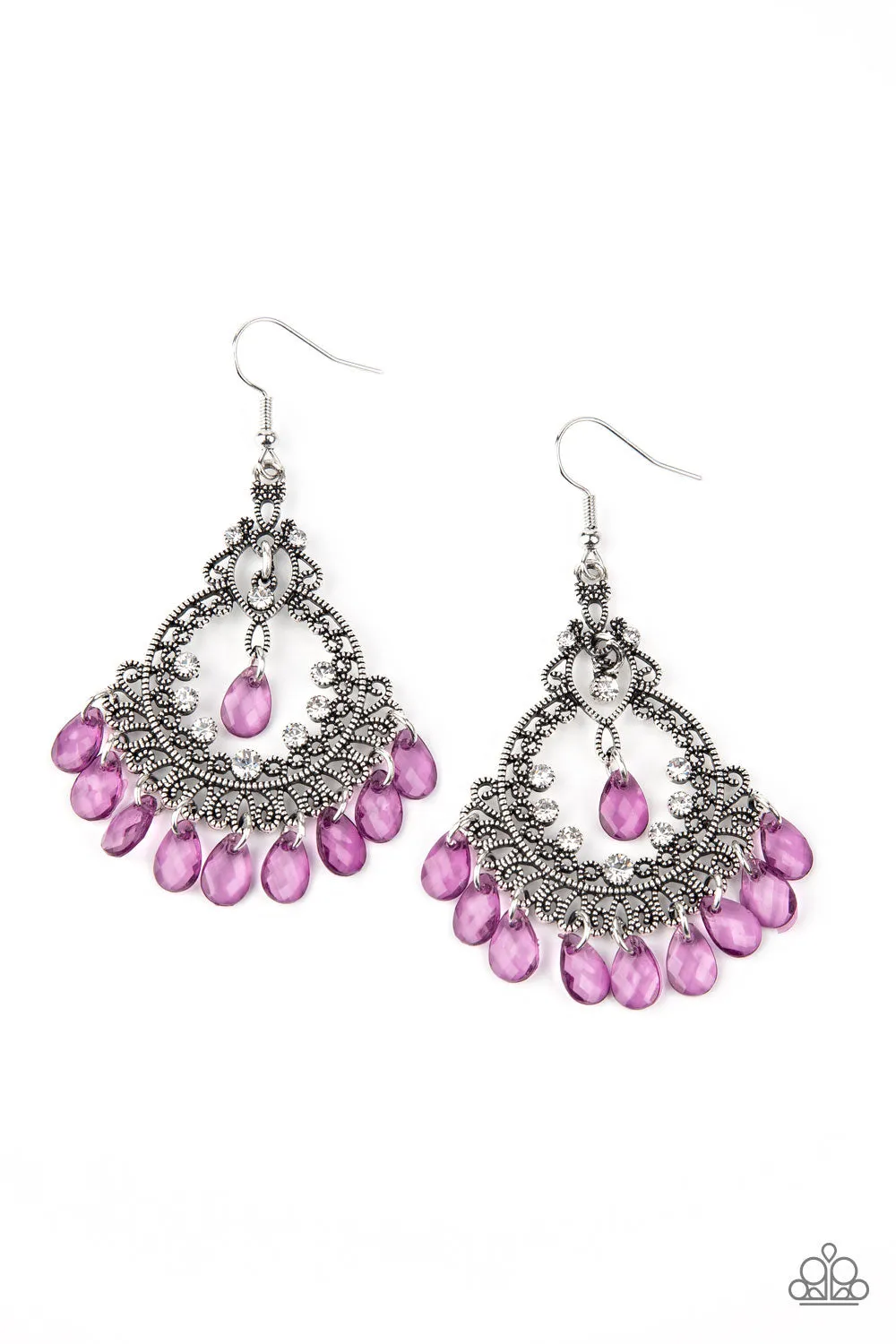 Paparazzi Earring ~ Lyrical Luster - Purple Earring