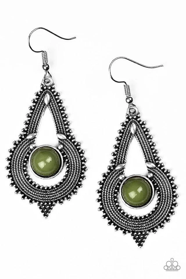 Paparazzi Earring ~ Zoomin Zumba - Green