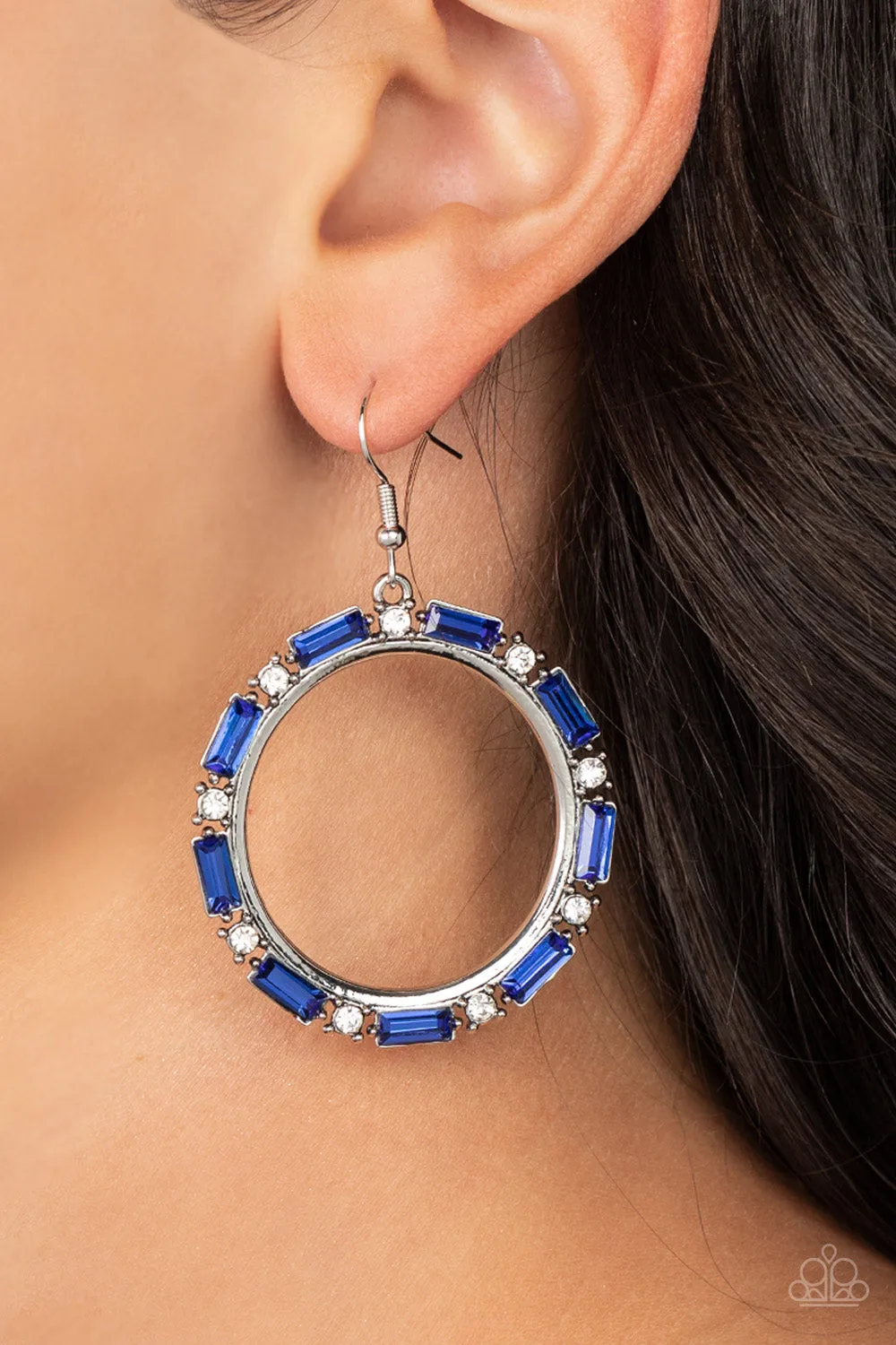 Paparazzi Gritty Glow - Blue Earrings