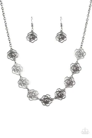 Paparazzi Necklace ~ Fleur de Flirt - Black