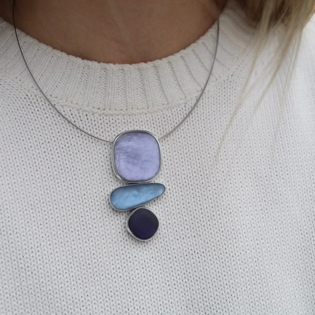 Periwinkle 3 Piece Drop Pendant Necklace