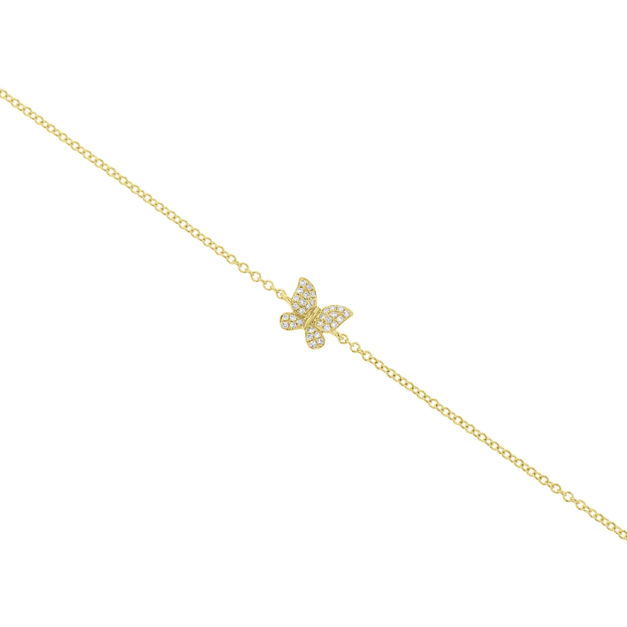 Petite Butterfly Chain Diamond Bracelet