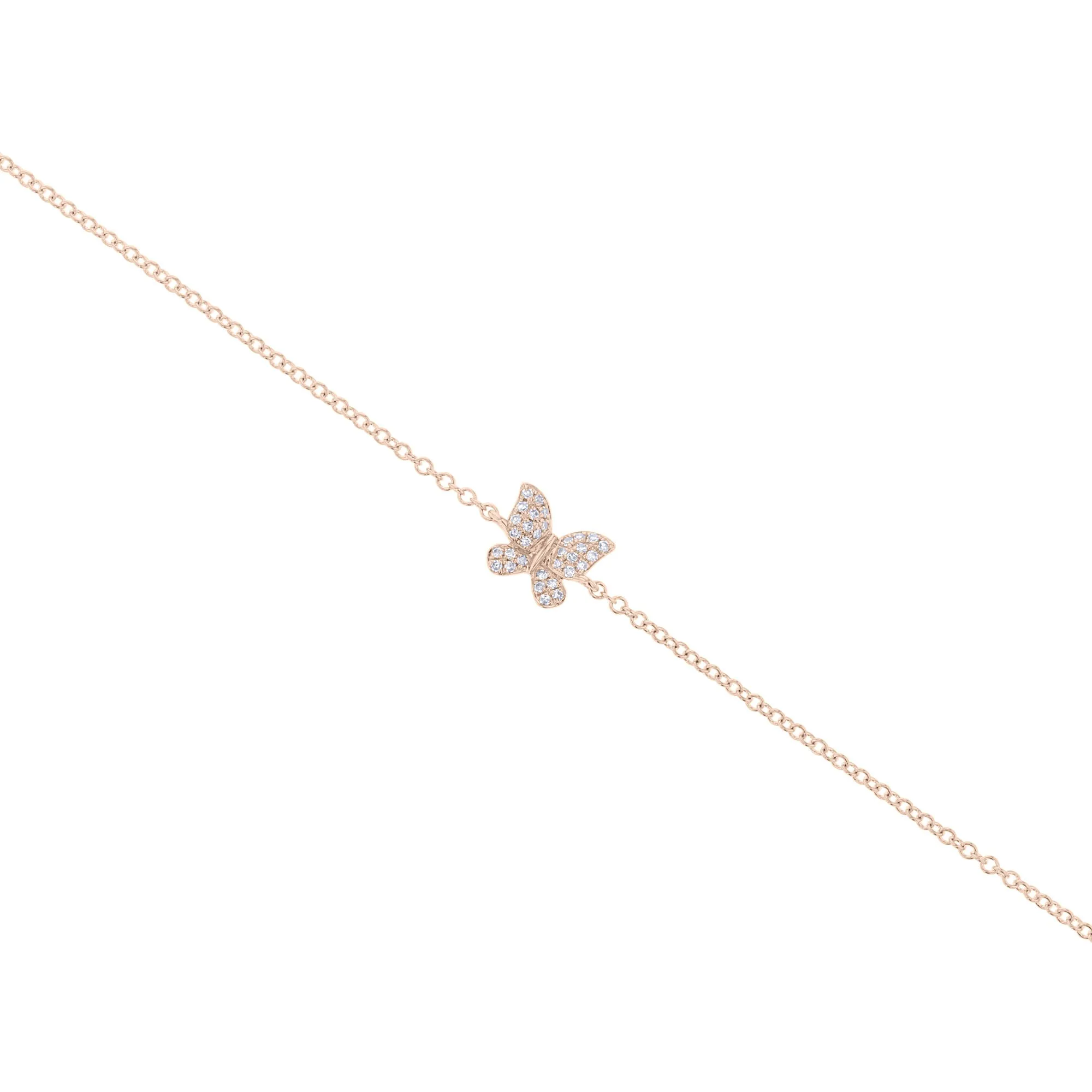 Petite Butterfly Chain Diamond Bracelet